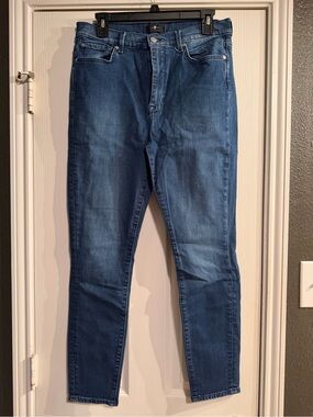 7 For All Mankind Men's Dark Blue Skinny Jeans
